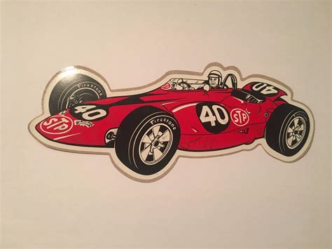 1967 Vintage Stp Firestone Parnelli Jones Turbine Racing Sticker Decal