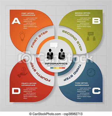 4 Steps Infographic Template 4 Steps Infographic Report Template