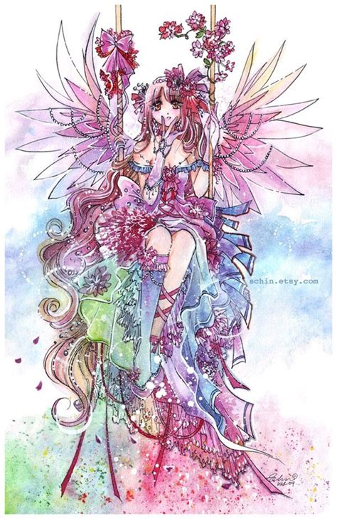 Rainbow Fairy Anime Manga Kawaii Angel Sweet Lolita Art Print Etsy