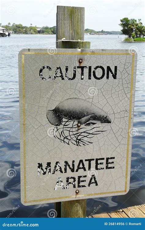 Manatee Caution Sign Stock Photography 26814956
