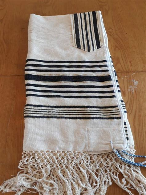Handmade Traditional Yemenite Cotton Tallit T For Man Made In Israel For Jewish