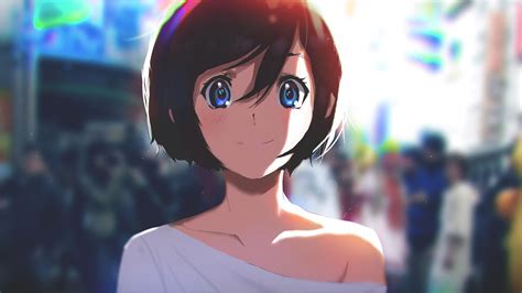 Desktop Wallpaper Beautiful And Cute Anime Girl Blue