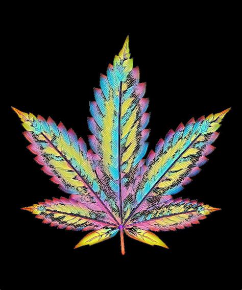 Abstract Cannabis Weed Leaf Art Design Digital Art By Calnyto Fine