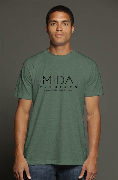 Mida Mens T Shirt Heather Dark Green Mida T Shirts