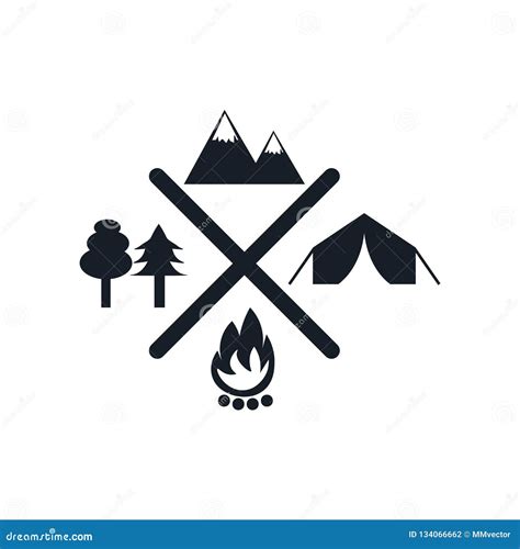 Camping Icon Vector Sign And Symbol Isolated On White Background