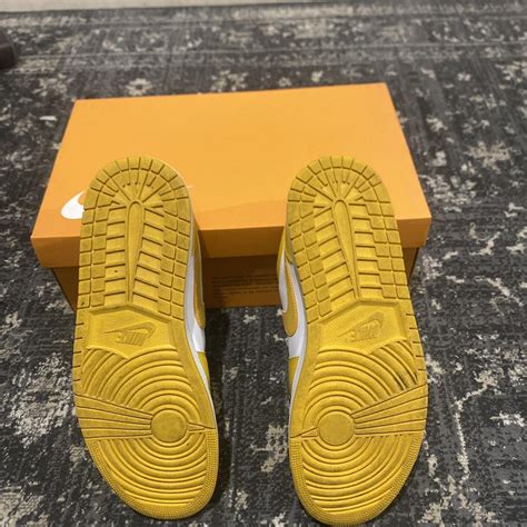 Nike Jordan 1 Lows Size US 14 NO BOX Yellow/White... - Depop