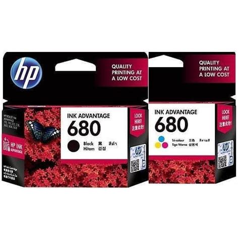 Original Hp Tinta Katrik Ink Cartridge 680 Black Hitam Colour