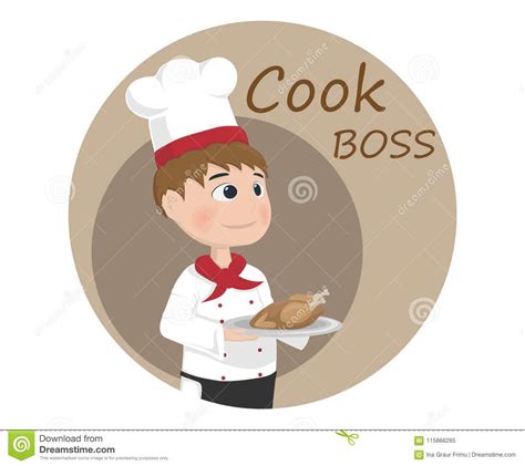 Man Cooking Chief Vector Cartoon Character Logo Templates