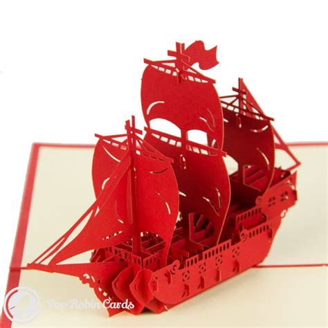 Great for parents and teachers to make with. Sailing Ship 3D Pop-Up Greeting Card | £5.85 | 3D Pop-Up ...