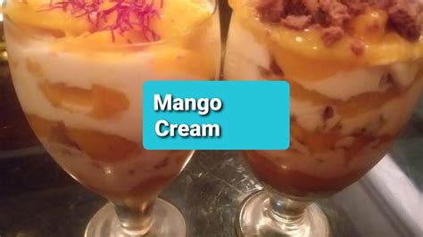 Mango With Cream And Biscuit🥭delicious Mango Cream Dessert Youtube