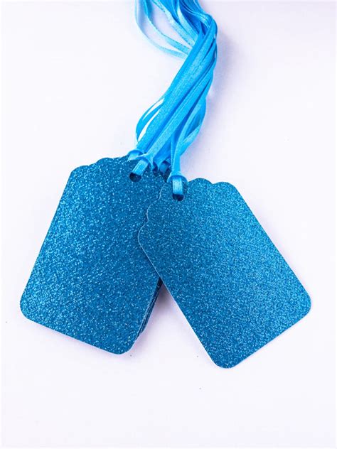 Clearance Turquoise Glitter Tags Blue Tags Turquoise Etsy
