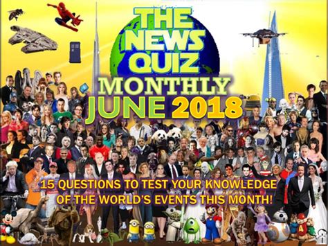 The News Quiz Monthly June 2018 Form Tutor Time Topical Events Activity
