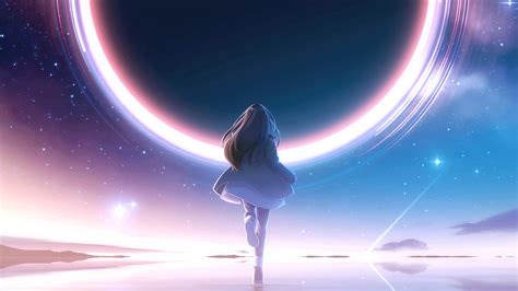 2048x1152 Anime Girl Reflection Starry Night 2048x1152 Resolution Hd 4k