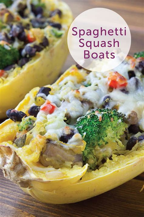 Vegetarian Spaghetti Squash Boats A Low Carb And Gluten Free Dinner