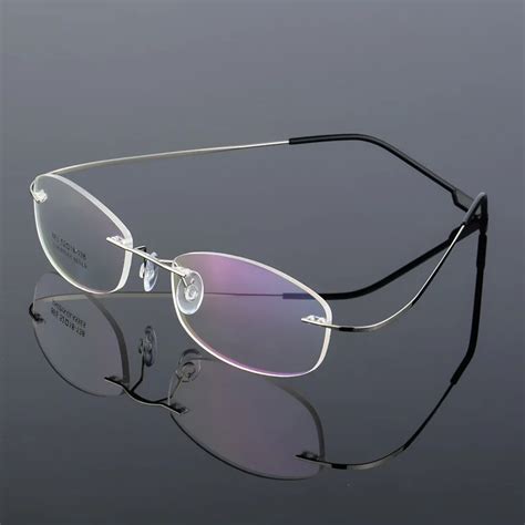 ultralight titanium alloy rimless screwless glasses frame women cat eye eyeglasses frameless