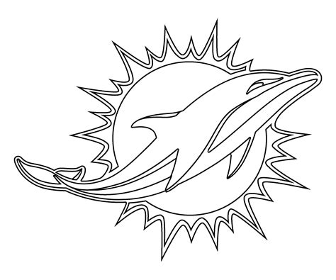 Miami Dolphins Logo Coloring Page Sketch Coloring Page