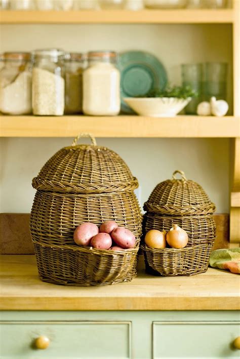 Potato And Onion Storage Baskets Traditional Countertop Storage Shields