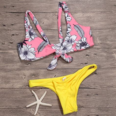 buy 2018 lady sexy print floral biquini swim wear bathing suit swimsuit