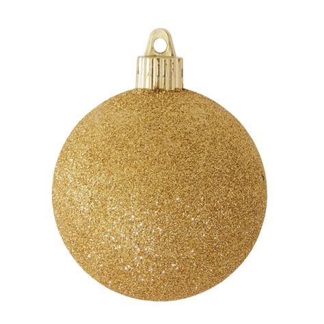 8ct Gold Shatterproof Glitter Christmas Ball Ornaments 325 80mm