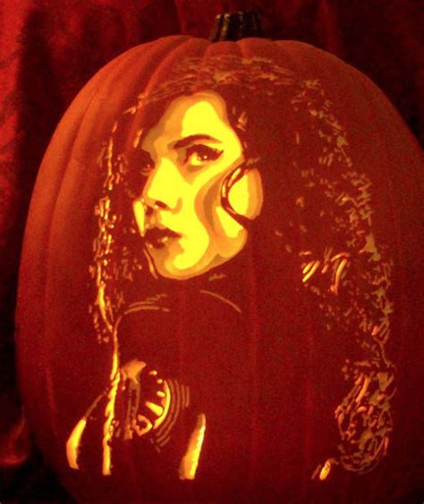 Scarlett Johansson As The Black Widow Celebrity Pumpkin Carvings
