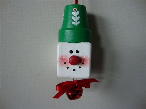 Snowman Block With Hat Ornament Christmas Crafts Crafts Snowman Blocks