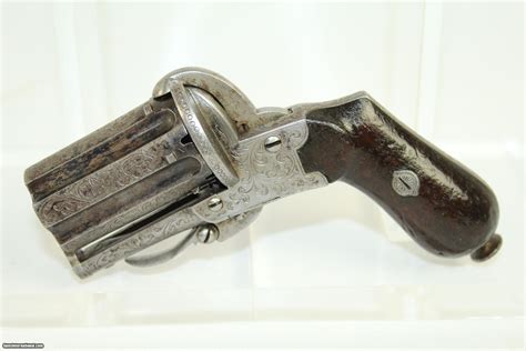 Belgian Antique Meyers Pepperbox Pinfire Revolver