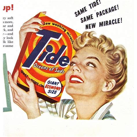 1950s Vintage Laundry Ad Tide Detergent Magazine Print Advertisement