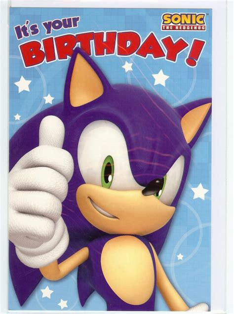 Sonic The Hedgehog Happy Birthday Greeting Card Ebay