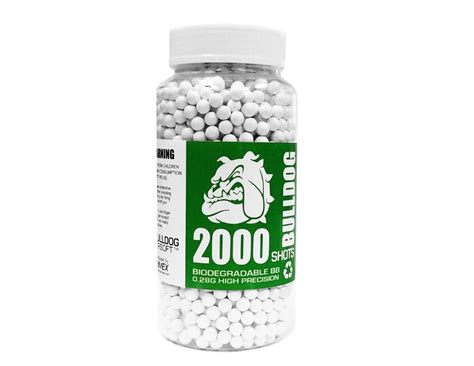 Bulldog Biodegradable 2000 Airsoft Bb Pellets 028g White Gb028