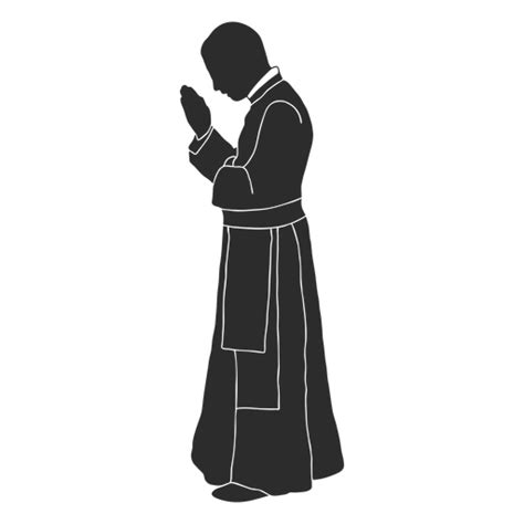 Profile Praying Priest Clergy Stencil Transparent Png And Svg Vector File