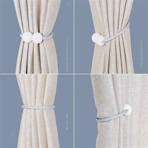 4pcs Pearl Magnetic Curtain Drape Tiebacks Valance Voile Tie Backs