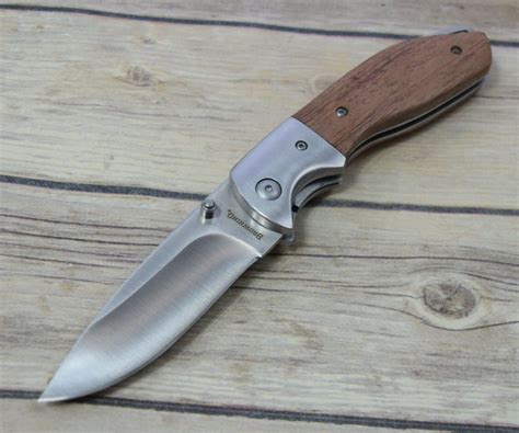 Browning Wood Handle Liner Lock Folding Pocket Knife With Pocket Clip