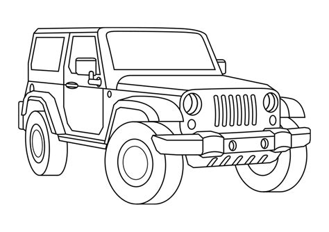 Dibujo Para Colorear Un Coche Jeep Todoterreno Carros Para Colorear