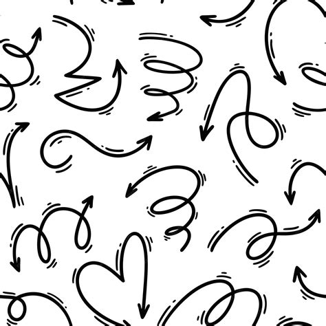 Premium Vector Doodle Arrow Seamless Pattern Squiggle Scribble Swoosh
