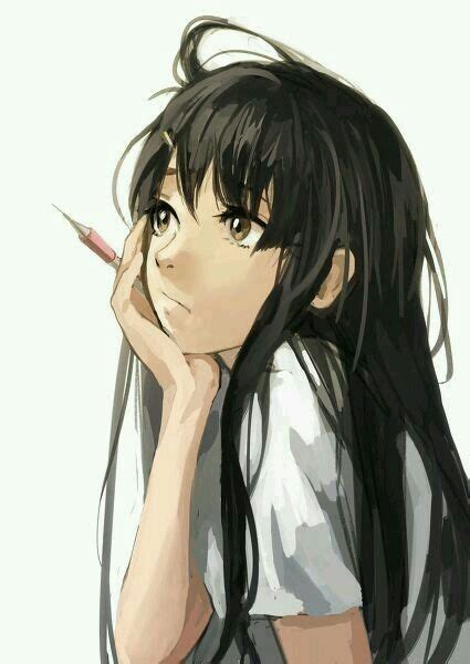 Cute Anime Girl With Black Hair Tumblr