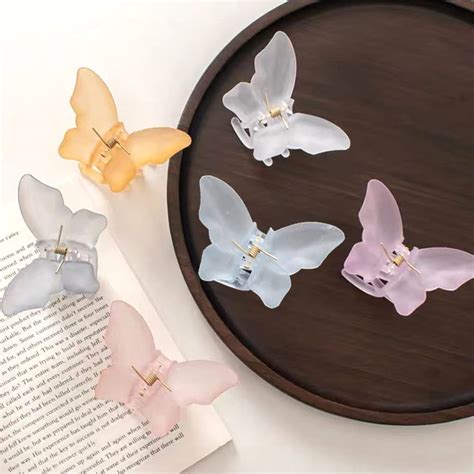 Duories Pack Of Butterfly Hair Clips Frosted Butterfly Hair Jaw