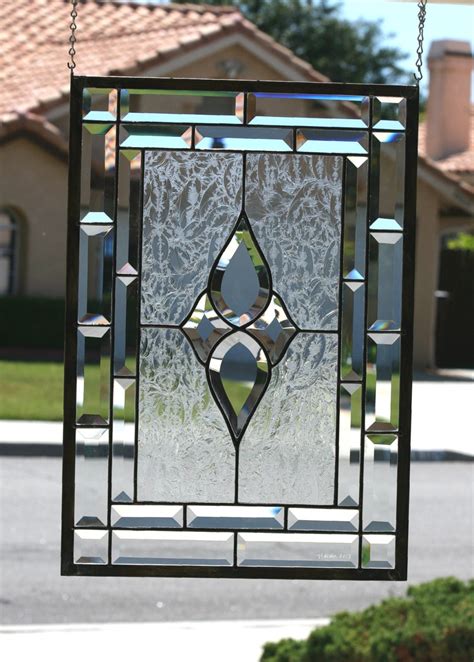 Prisms Large Clear Stained Glass Window Panel By Gallerydelsol