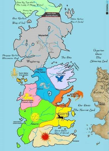 Map Of Westeros 7 Kingdoms Game Of Thrones Map Game Of Thrones