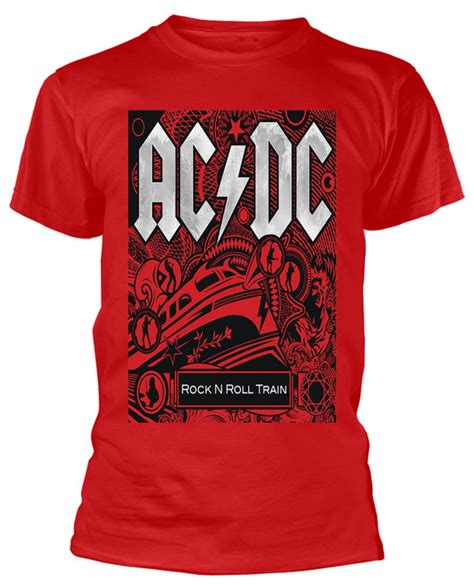 Acdc Rock N Roll Train Red T Shirt