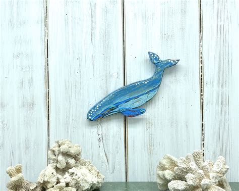Small Humpback Whale Painted Wood Whale Blue Whale Wall Art Etsy
