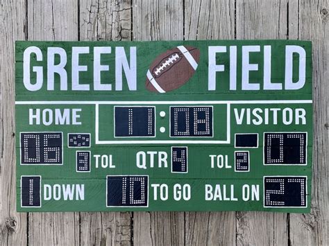 Custom Football Scoreboard Reclaimed Wood Artwork Etsy Football