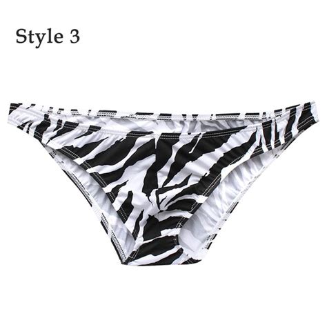 sexy mens zebra pattern stripe low rise pouch design t back thong bikini underwear underpants