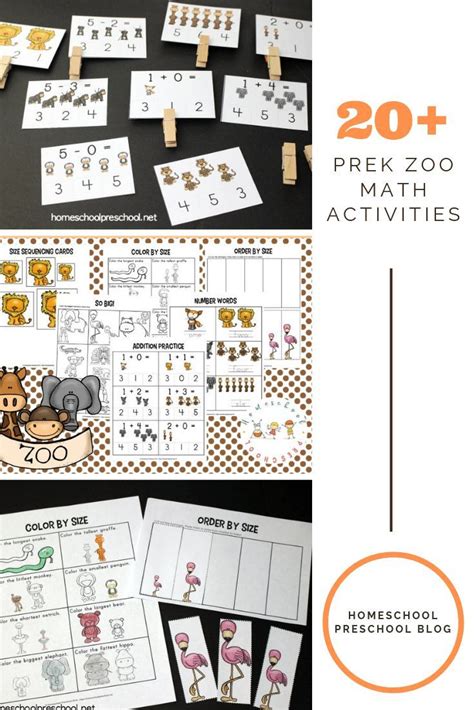 Free Printable Zoo Math Worksheets For Preschoolers Kindergarten Math
