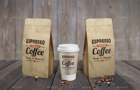 coffee bag cup mock   grapulo graphicriver