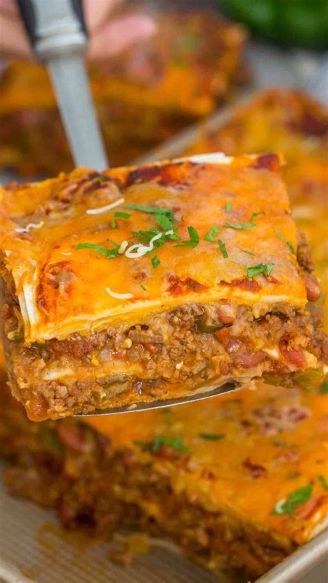 Taco Lasagna Is Full Of Flavors Cheesy And Delicious This Is The