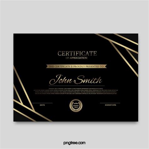 Black Gold Certificate Template Certificate Design Template Gold