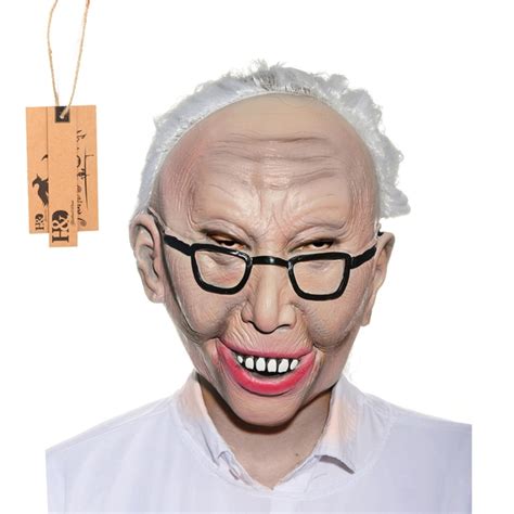 Buy Full Face Cosplay Scary Wrinkles Old Granny Latex