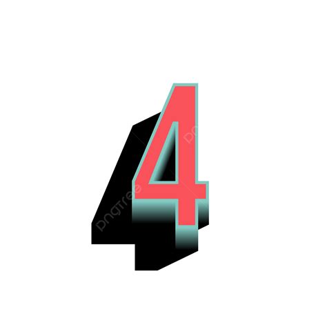 Number 4 Clipart Hd Png 3d Colorful Number 4 3d Letters 3d Alphabets