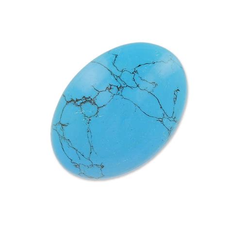 Oval Cabochon 25x18mm Synthetic Turquoise Perles And Co