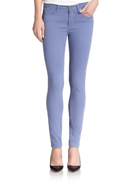 Lyst Paige Verdugo Colored Skinny Jeans In Purple